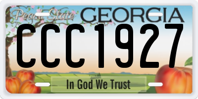 GA license plate CCC1927