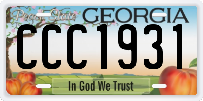 GA license plate CCC1931