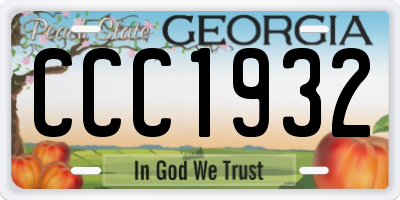GA license plate CCC1932