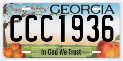 GA license plate CCC1936