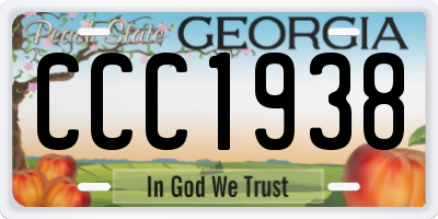 GA license plate CCC1938