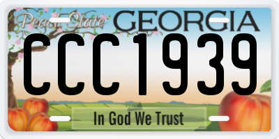 GA license plate CCC1939