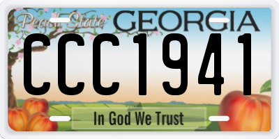 GA license plate CCC1941