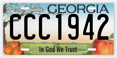 GA license plate CCC1942