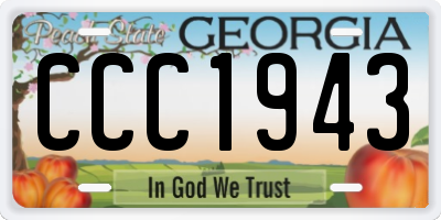 GA license plate CCC1943