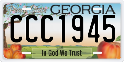 GA license plate CCC1945