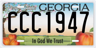 GA license plate CCC1947