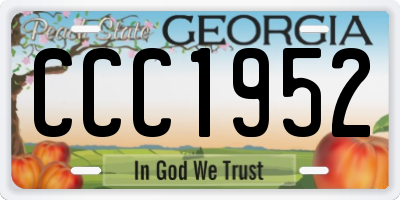 GA license plate CCC1952