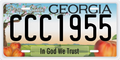 GA license plate CCC1955