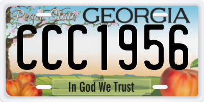 GA license plate CCC1956