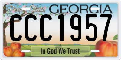 GA license plate CCC1957