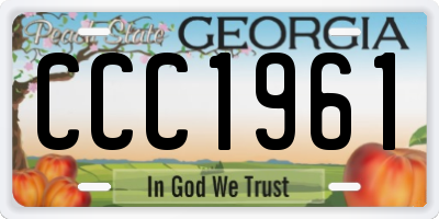 GA license plate CCC1961