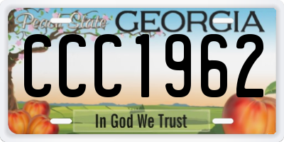 GA license plate CCC1962