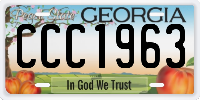 GA license plate CCC1963