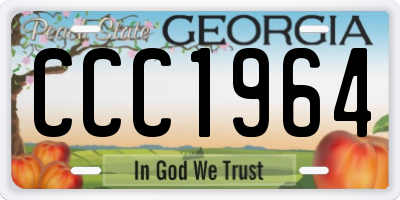 GA license plate CCC1964