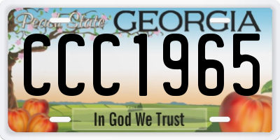 GA license plate CCC1965