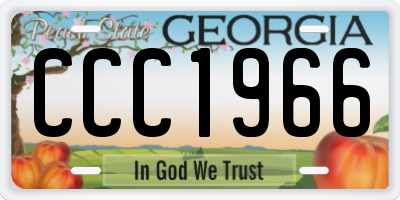 GA license plate CCC1966