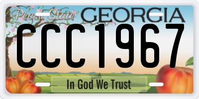 GA license plate CCC1967