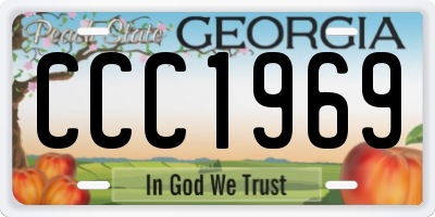 GA license plate CCC1969