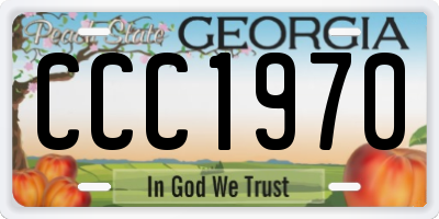 GA license plate CCC1970