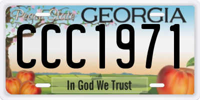 GA license plate CCC1971