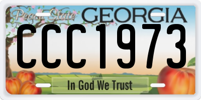 GA license plate CCC1973