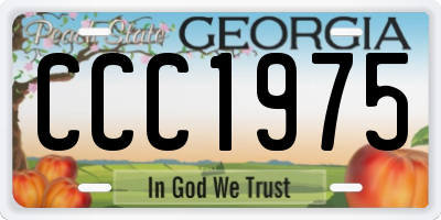 GA license plate CCC1975