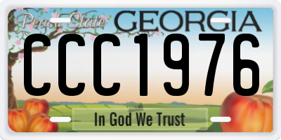 GA license plate CCC1976