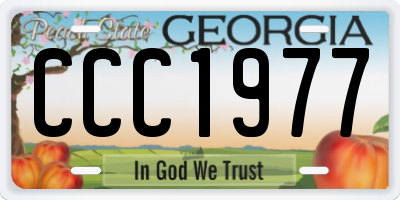 GA license plate CCC1977