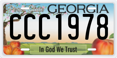GA license plate CCC1978