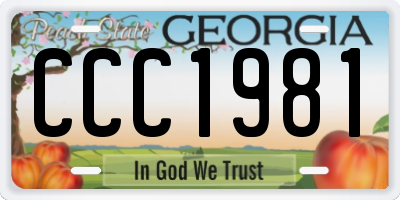 GA license plate CCC1981