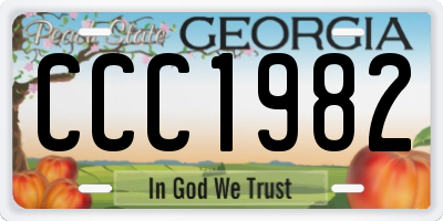 GA license plate CCC1982