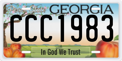 GA license plate CCC1983