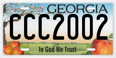GA license plate CCC2002