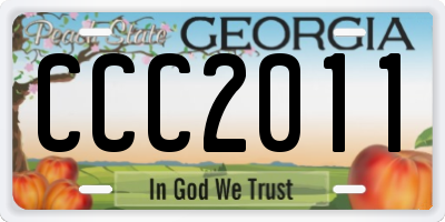 GA license plate CCC2011