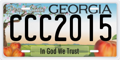 GA license plate CCC2015