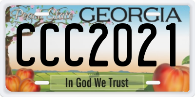 GA license plate CCC2021