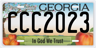 GA license plate CCC2023