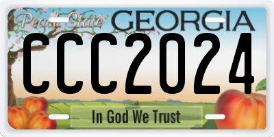 GA license plate CCC2024