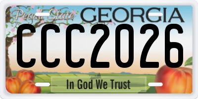 GA license plate CCC2026