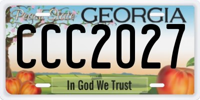GA license plate CCC2027