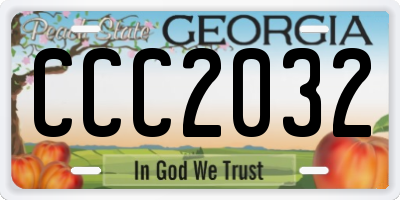 GA license plate CCC2032