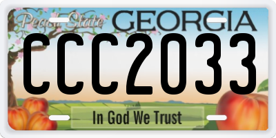 GA license plate CCC2033