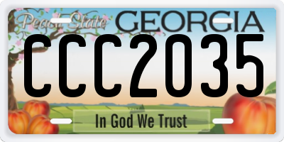 GA license plate CCC2035