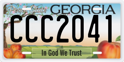 GA license plate CCC2041