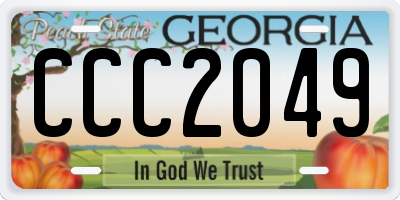 GA license plate CCC2049