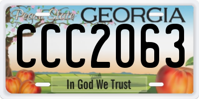 GA license plate CCC2063