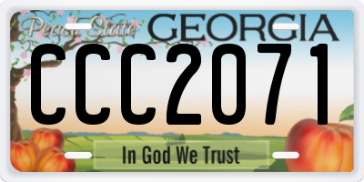 GA license plate CCC2071