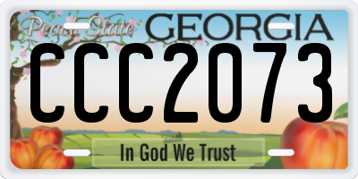 GA license plate CCC2073