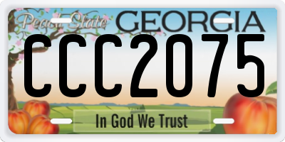 GA license plate CCC2075